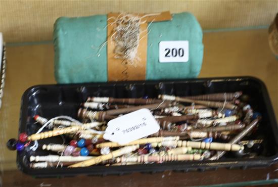 Collection of approximately 40 lace bobbins